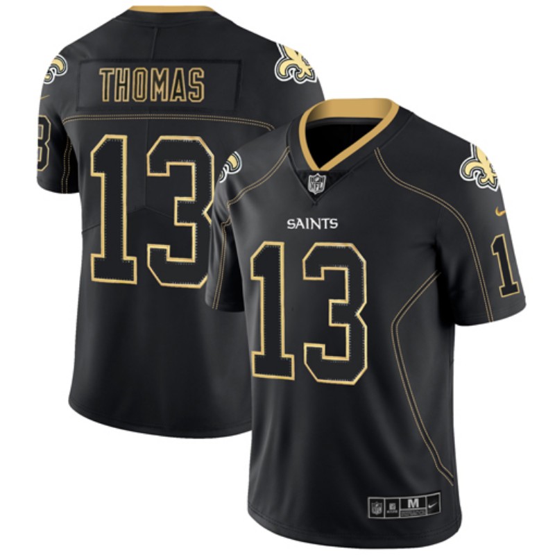 Men's New Orleans Saints #13 Michael Thomas Lights Out Black Color Rush Limited Stitched NFL Jersey